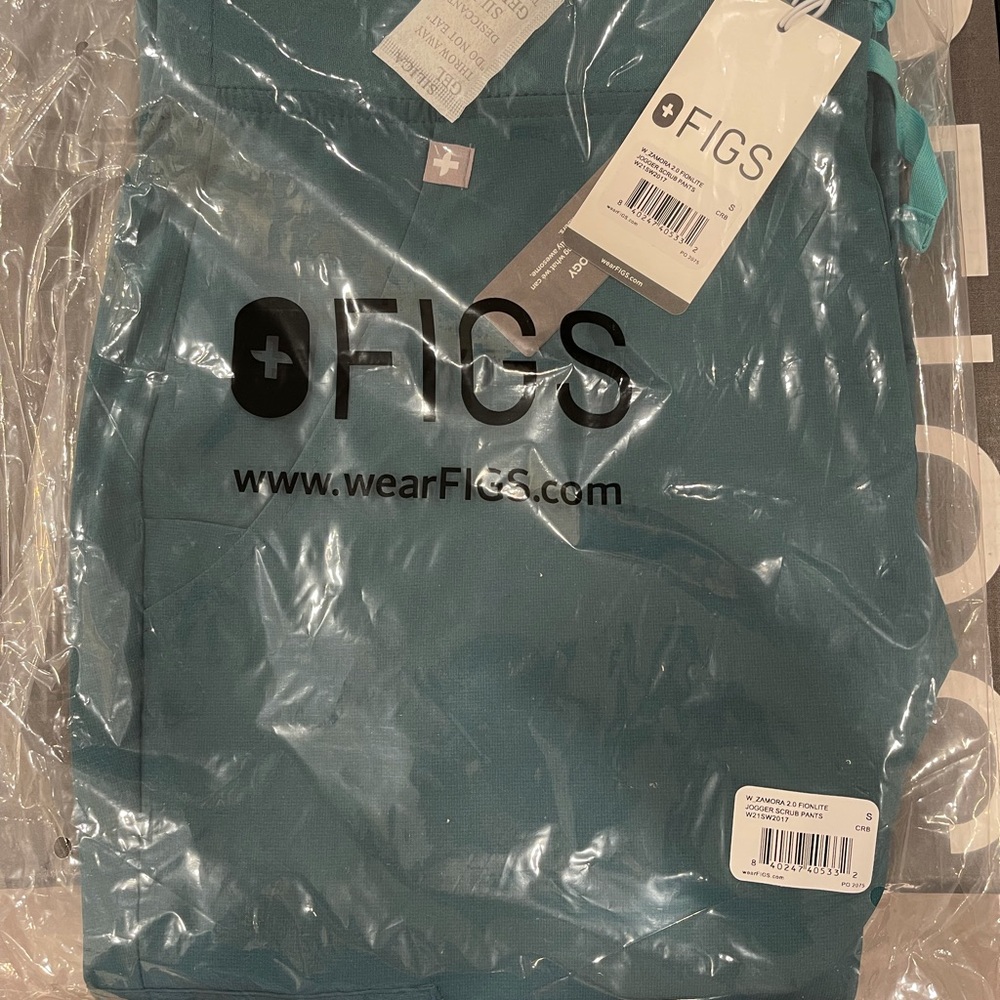 FIGS XXS Rafaela plus small regular zamoras in carribbean blue  (FION lite)